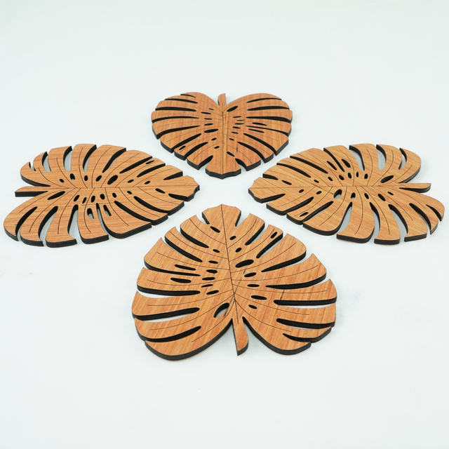Leaf Design Coasters - set of 4