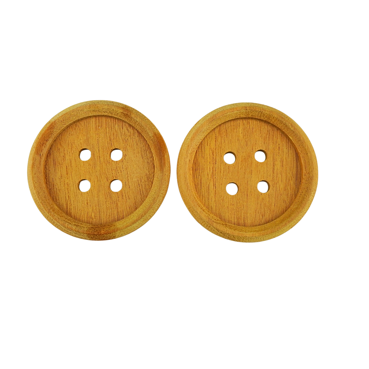 Osage wood drinks coasters with button design