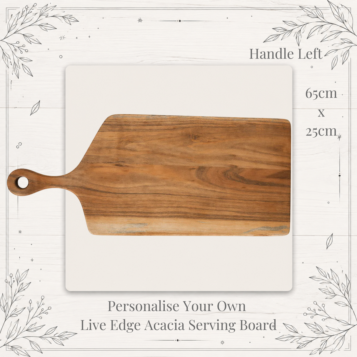 Personalise Your Own Live Edge Acacia Serving Board