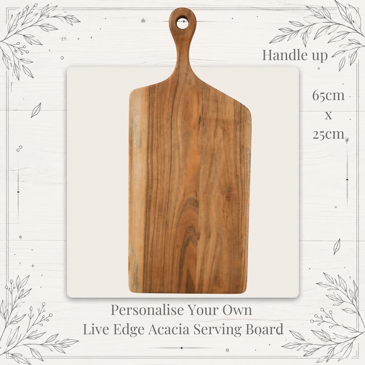 Personalise Your Own Live Edge Acacia Serving Board