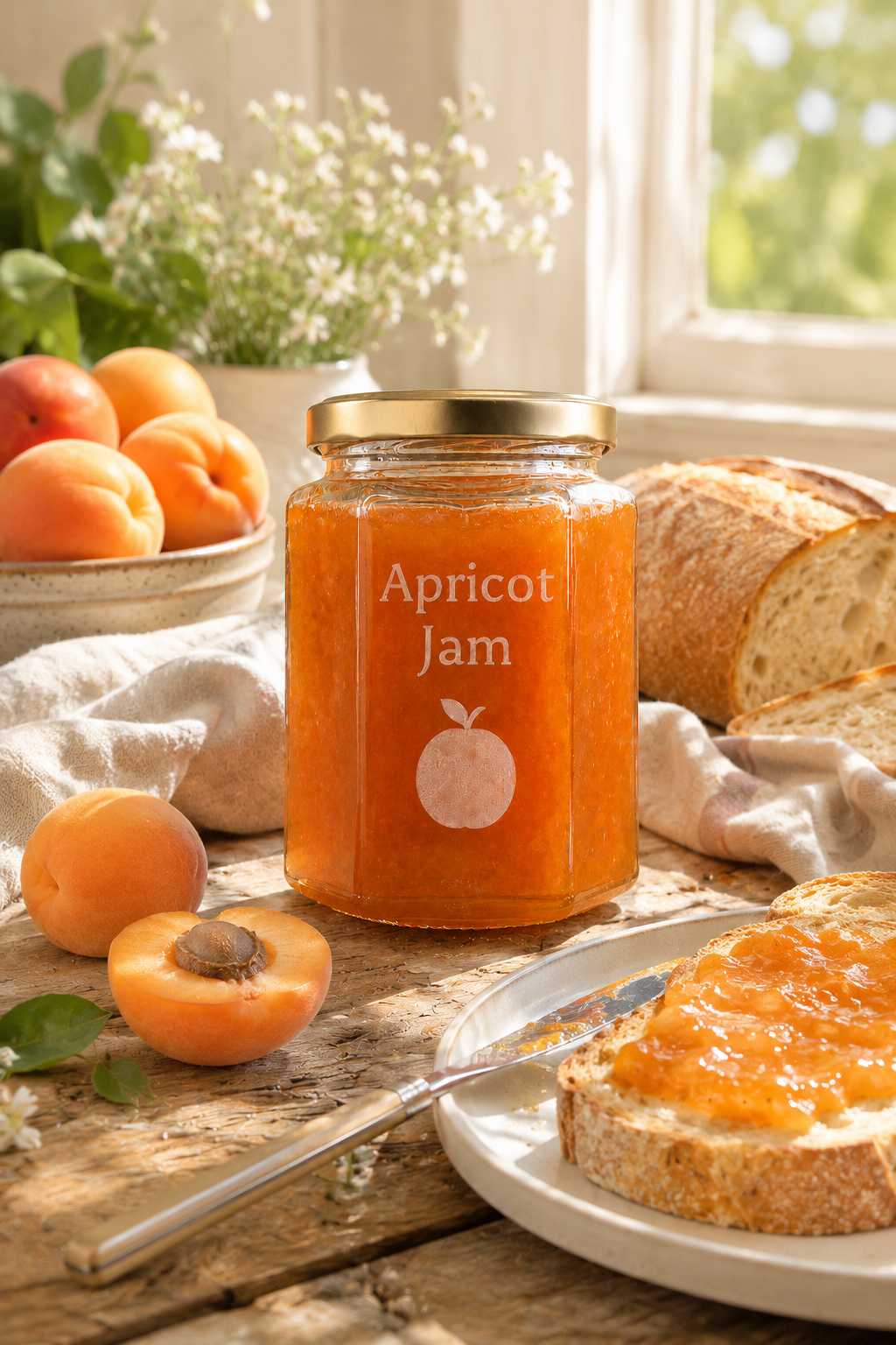 a Personalised 250ml Hexagonal Glass Jam Jar with Lid: Gold Lid