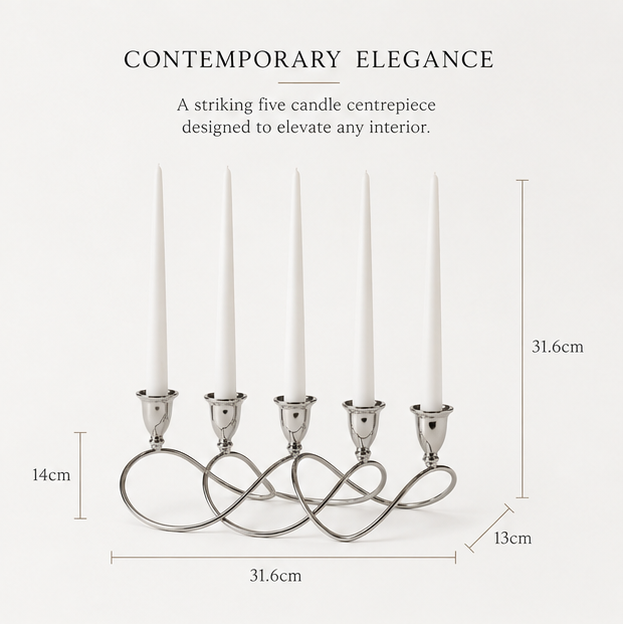 Quintuple Silverplated Candelabra Centrepiece