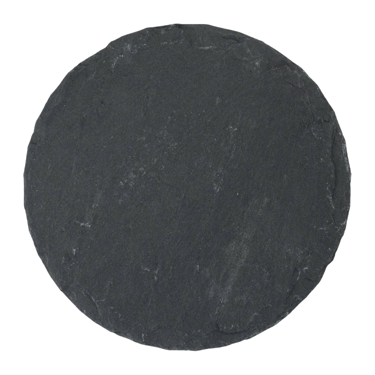 Round slate stone coaster on a white background