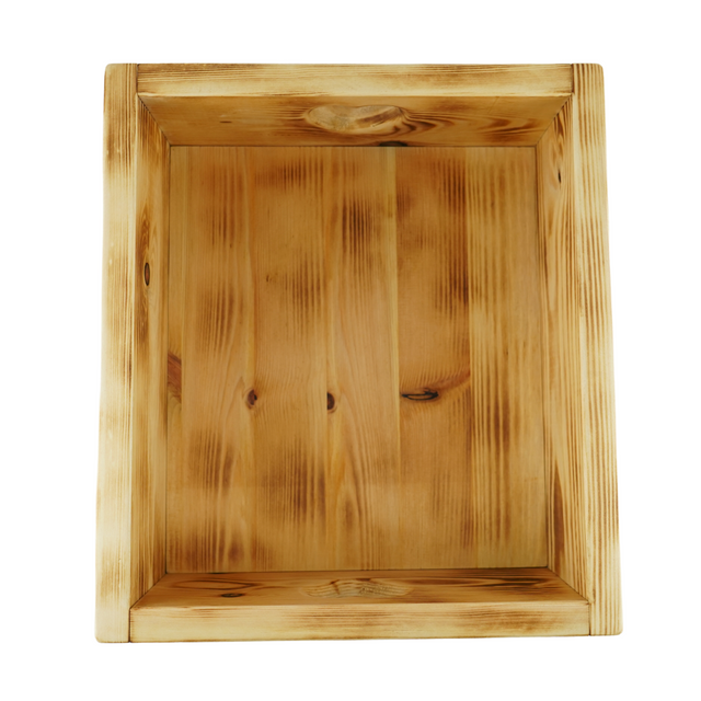 Rustic Meadow Wooden Tray with Heart Handles – Handcrafted in Derbyshire