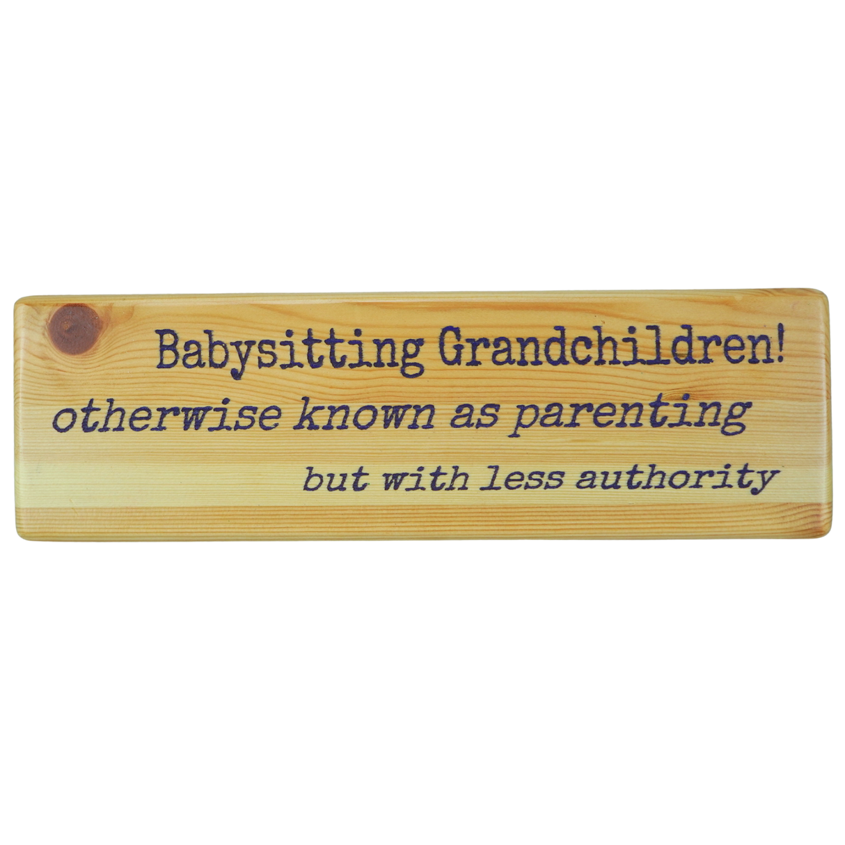 Babysitting grandchildren! otherwise known as parenting but with less authority - Wooden Sign