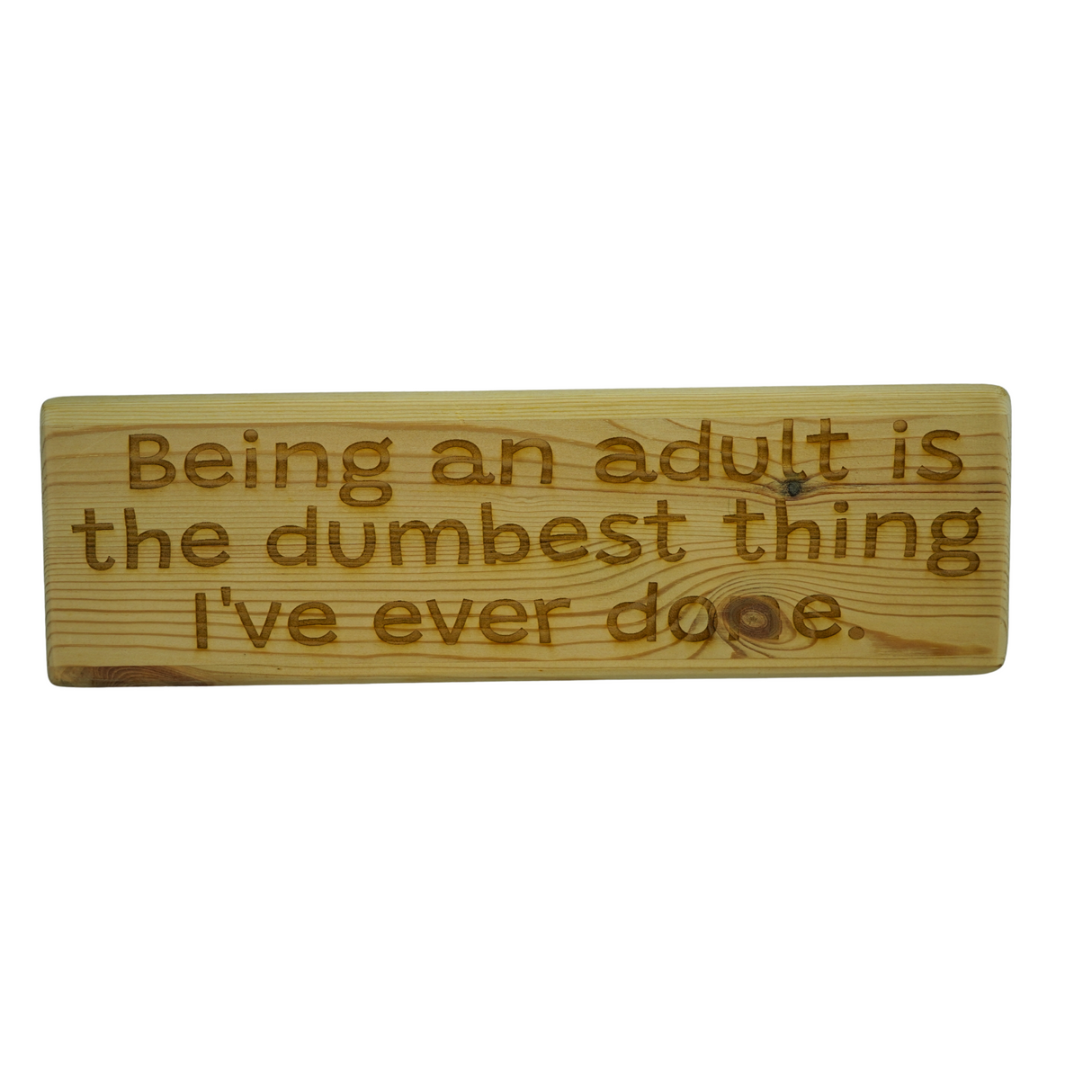 Being an adult is the dumbest thing I've ever done (unpainted) - Wooden Sign