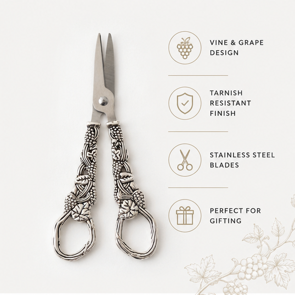 Silverplated Vine Design Grape Scissors