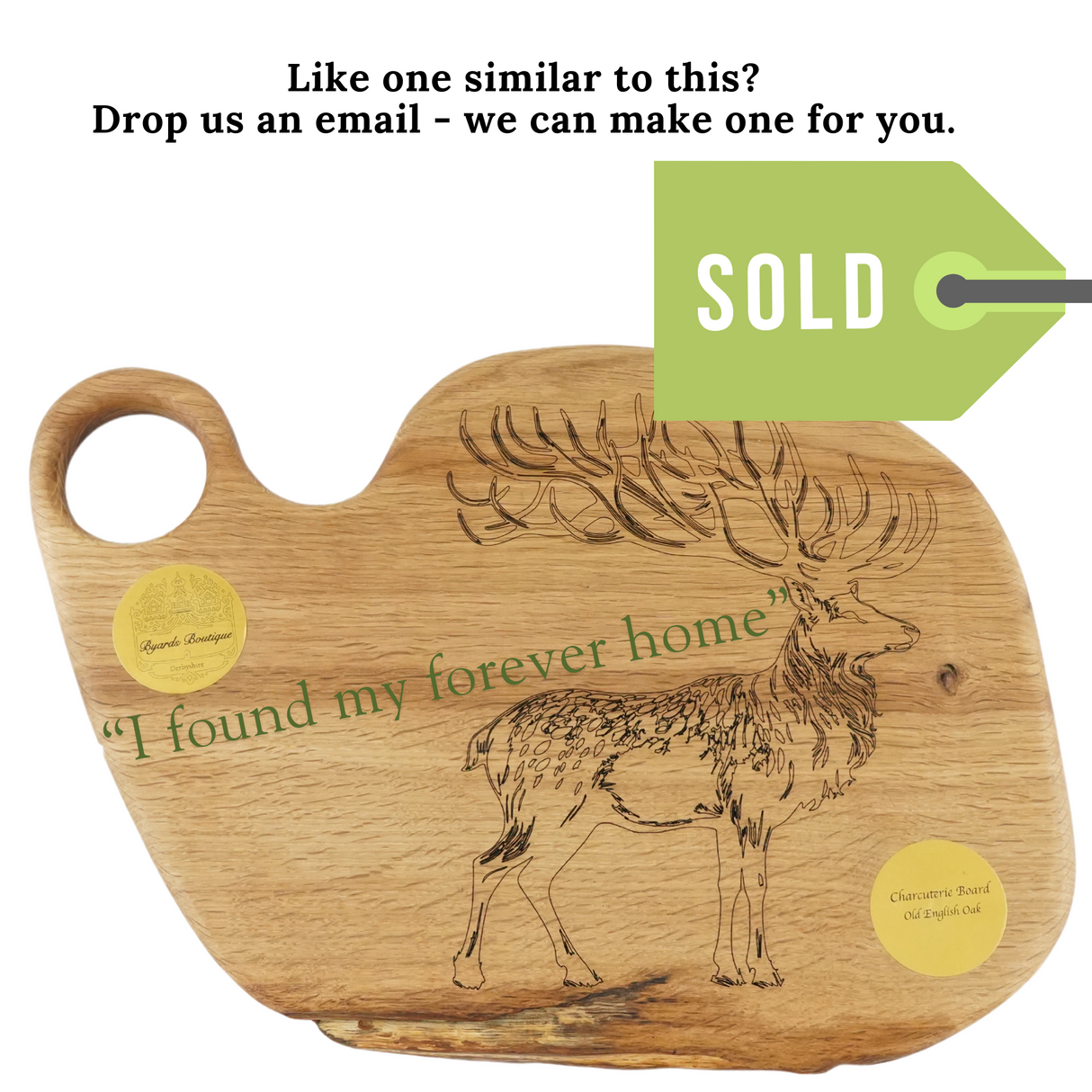 Charcuterie Board Stag With Long Antlers
