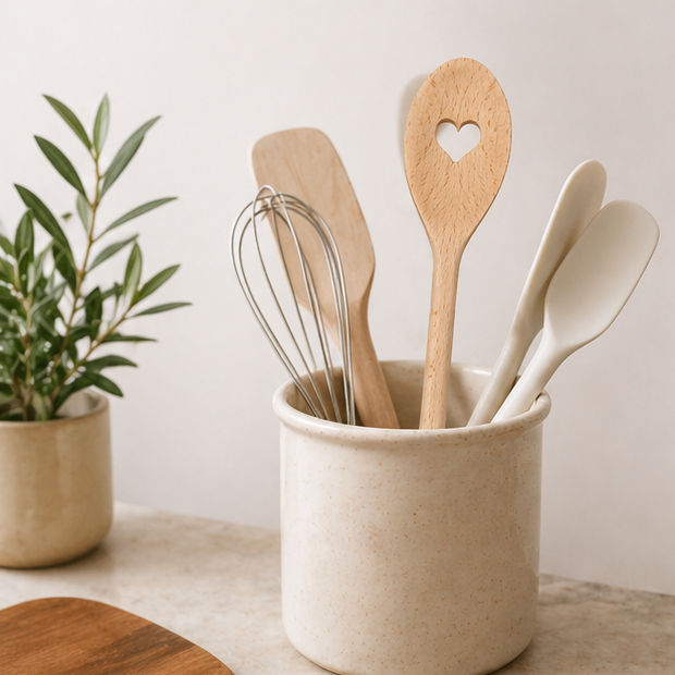 wooden spoons with heart designs