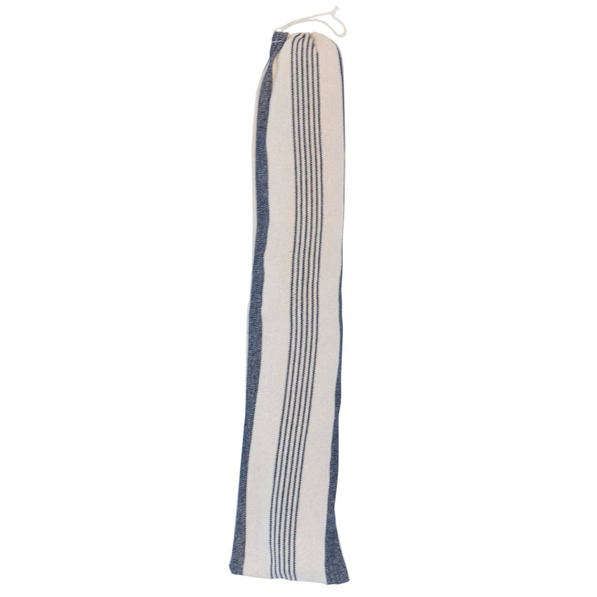 Striped fabric on a hanger against a white background