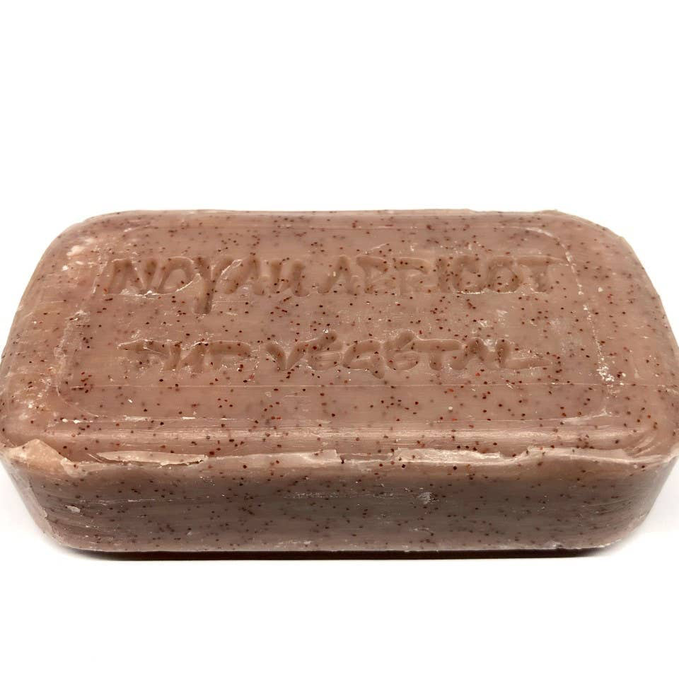 Bar of soap with text on a white background