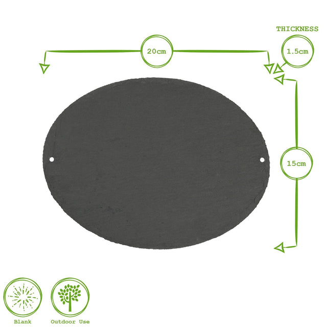 Oval Blank Slate House Sign - 20cm x 15cm