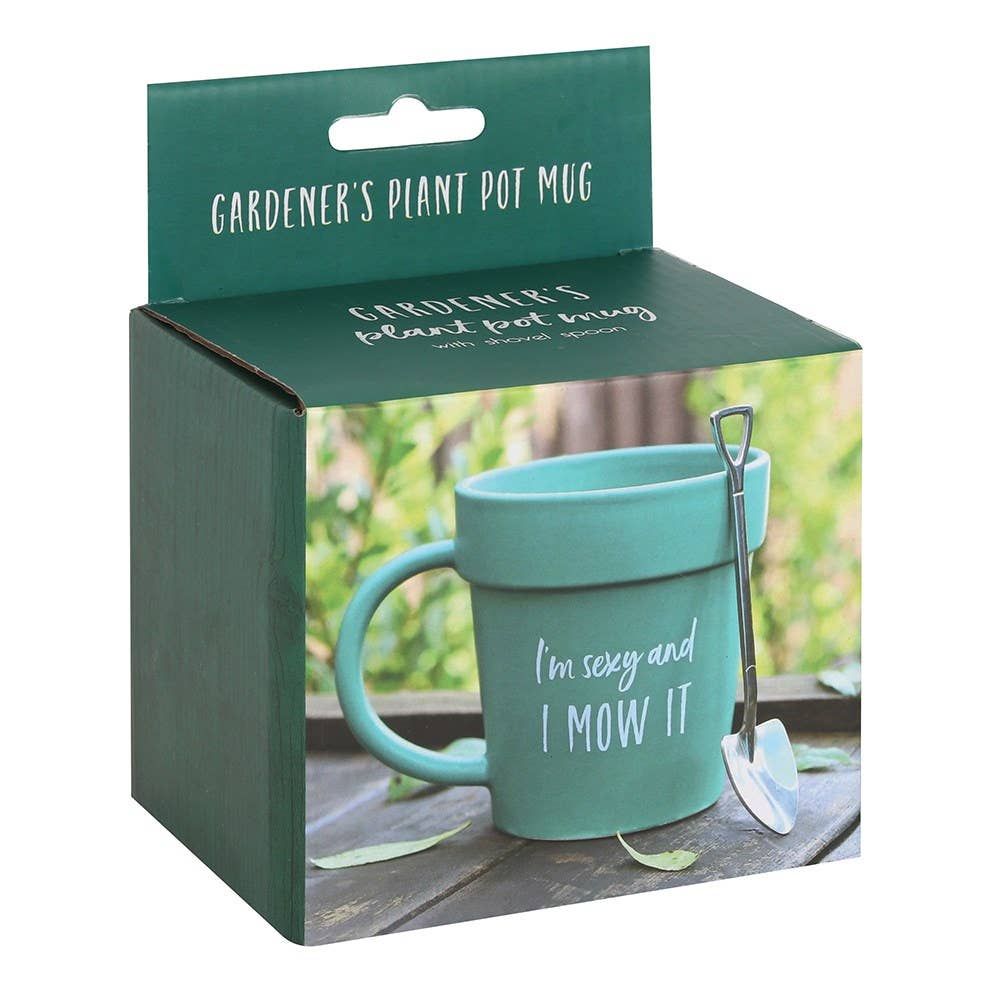 I’m Sexy and I Mow It Plant Pot Mug & Shovel Spoon