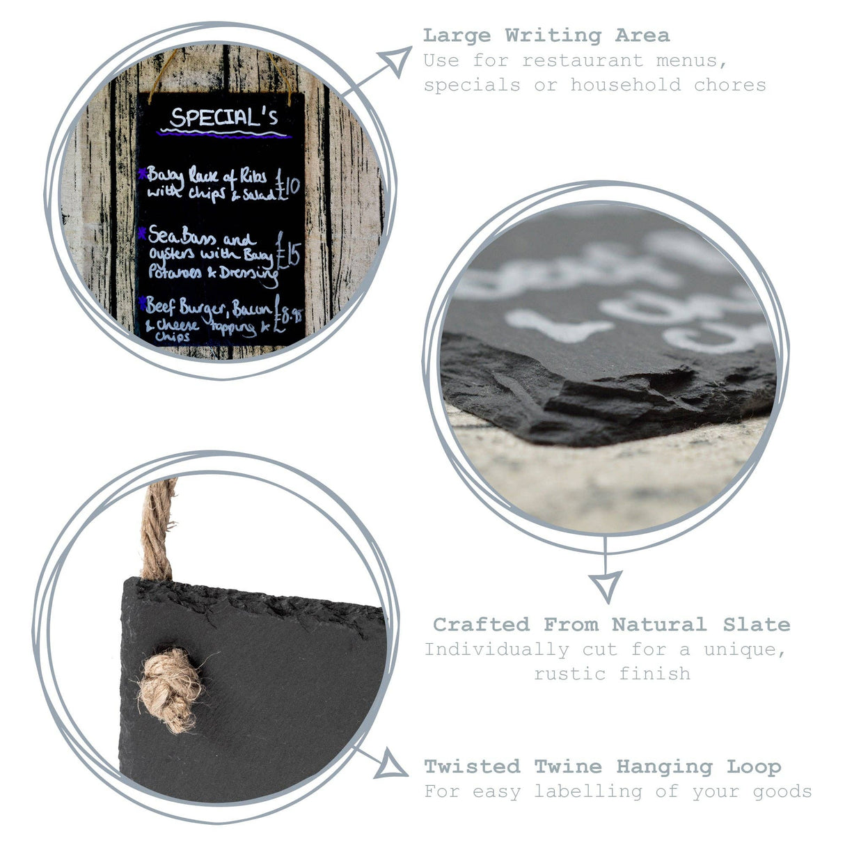 Personalised Hanging Slate Notice & Menu Board
