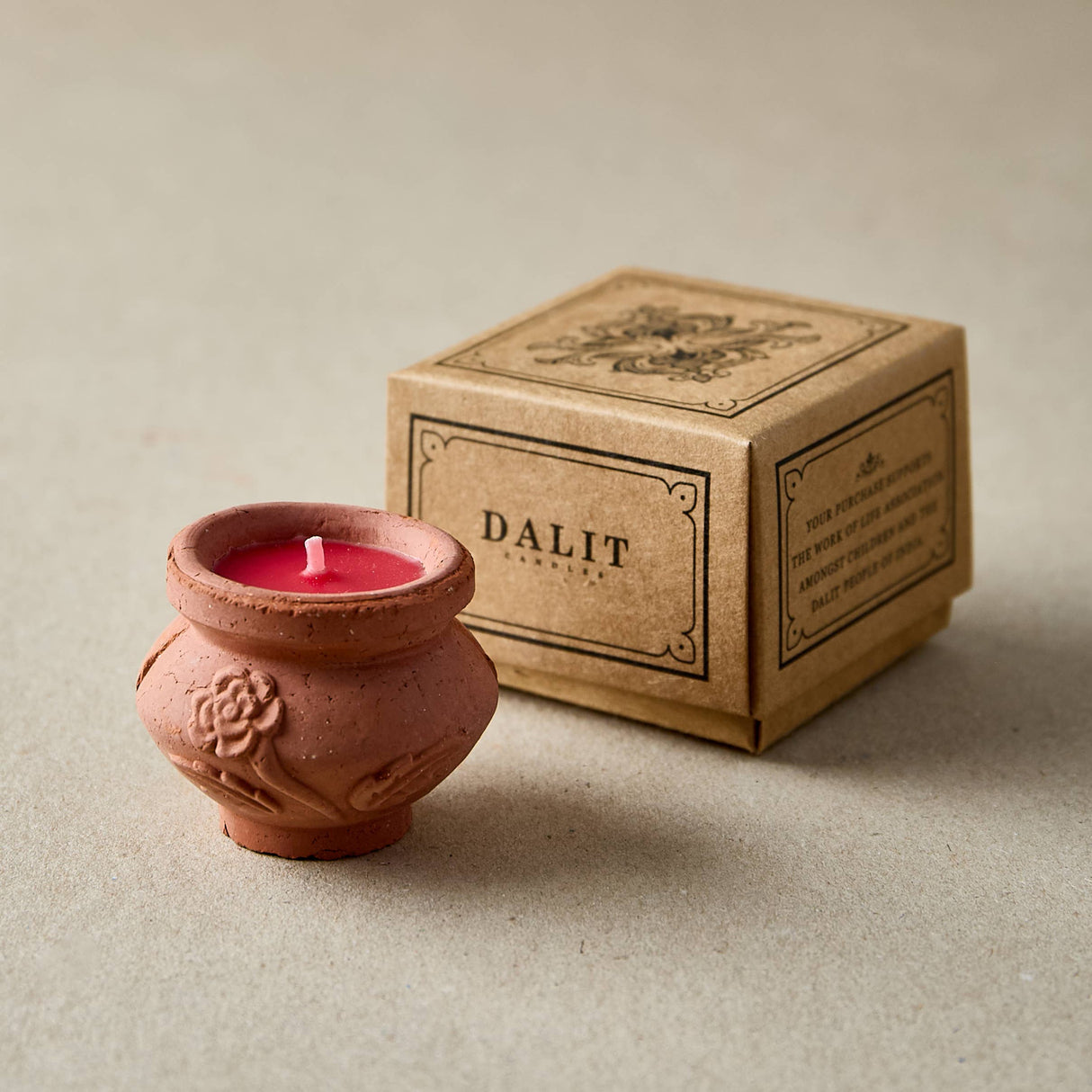 Handmade Terracotta Rose Candles | Megah Beeswax Set of 6