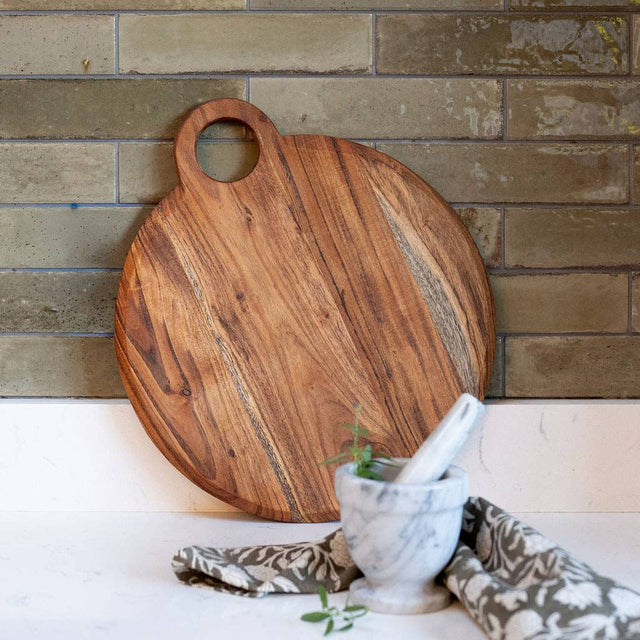 Pessac Acacia Wood Serving Board & Pizza Peel – Handcrafted Board