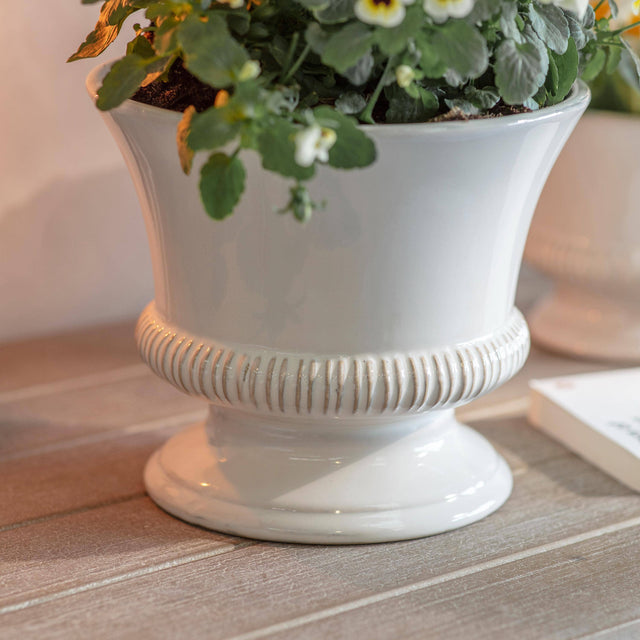 Hinton White Ceramic Planter
