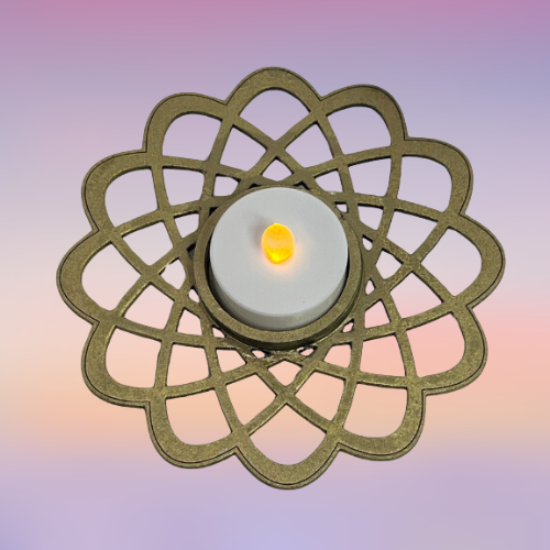 "Glow in the Round" Circular LED Tea Light Holder Pair