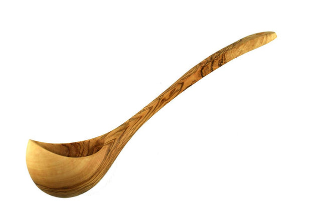 Wooden ladle on a white background