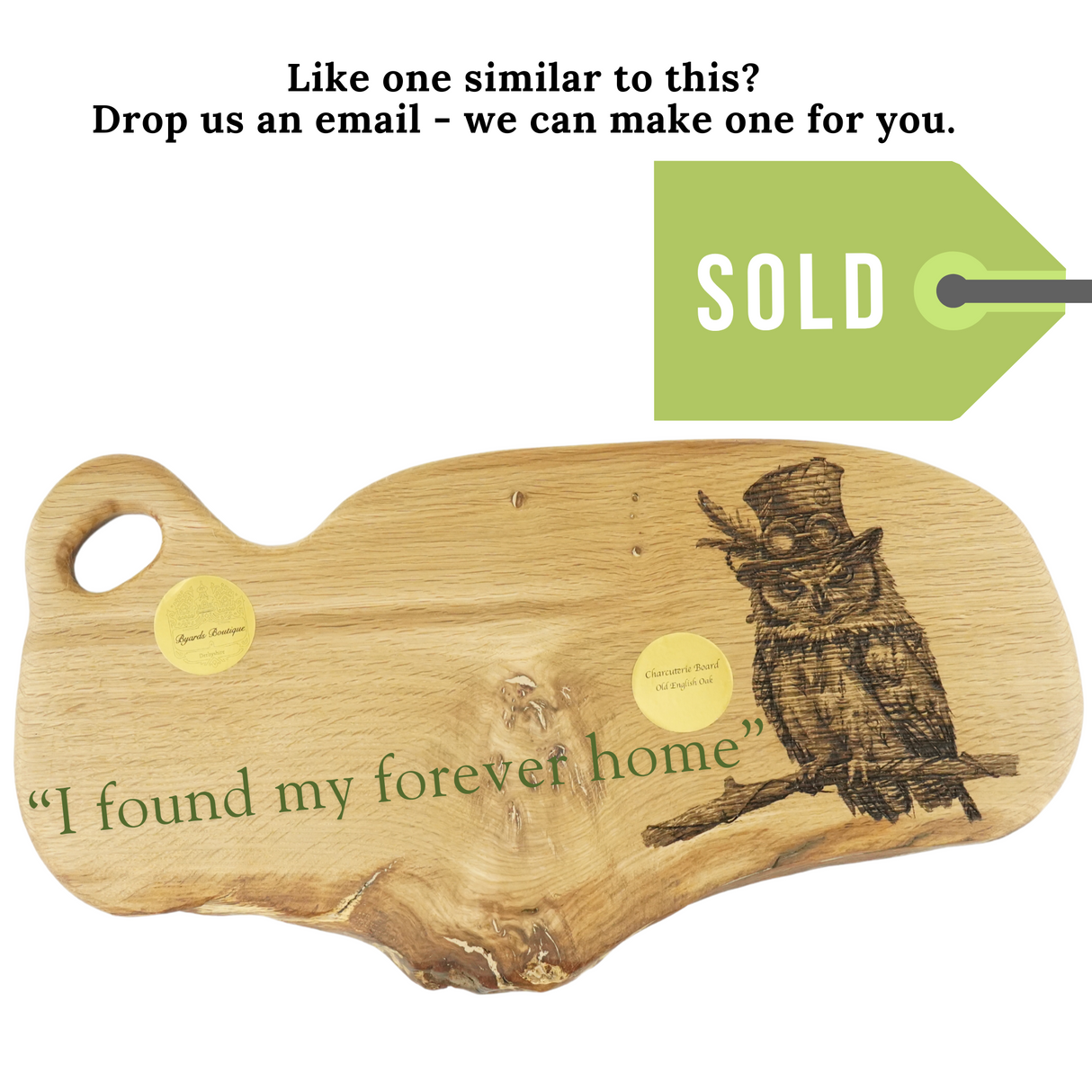 Charcuterie Board Steam Punk Owl