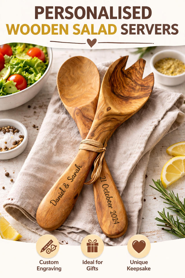 salad servers customer engraved personalisation