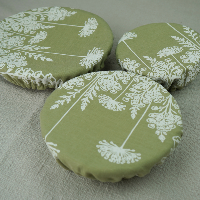 linen bowl covers with floral pattern 