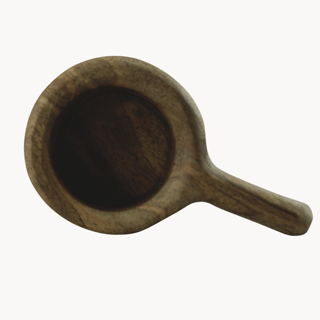 Handcrafted Walnut Pot – Small Wooden Salt, Spice & Trinket Pot with Handle