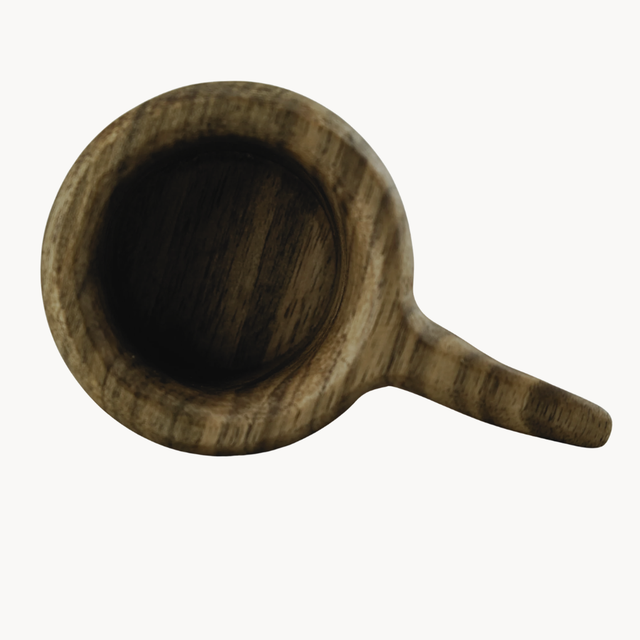 Handcrafted Walnut Pot – Small Wooden Salt, Spice & Trinket Pot with Handle