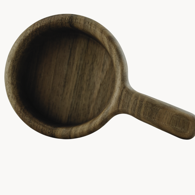 Handcrafted Walnut Serving Pan – Mini Wooden Tapas & Nibble Dish with Handle