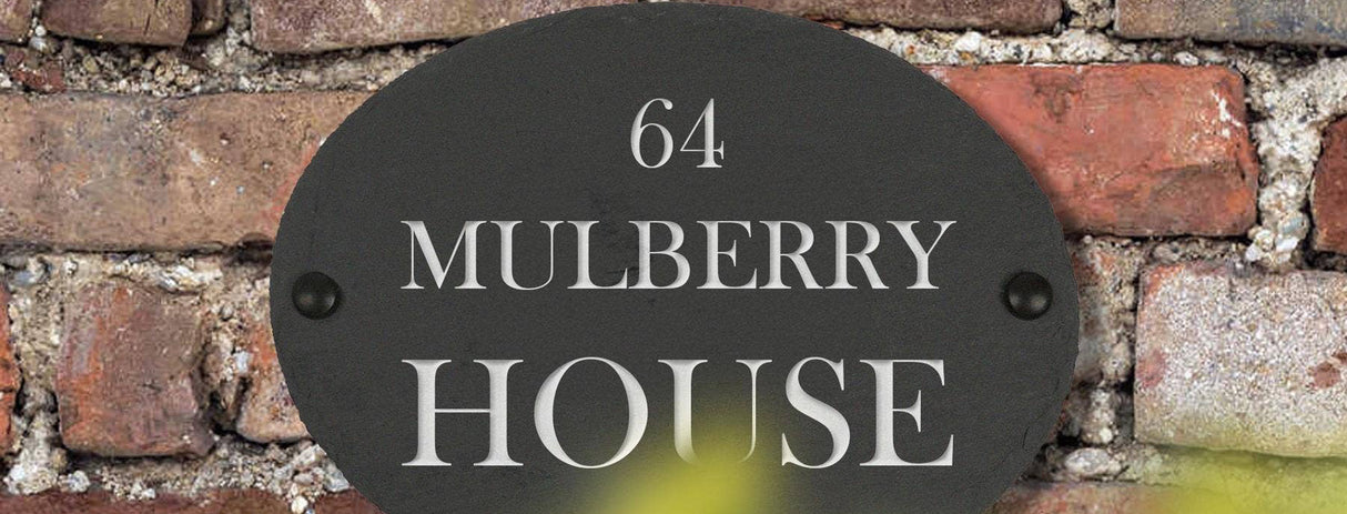 Personalised Oval Slate House Sign