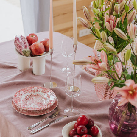 Woodrose Stone-Washed Linen Tablecloth