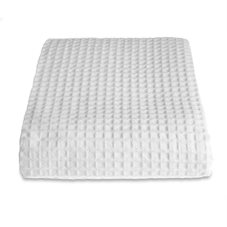 White textured blanket on a white background