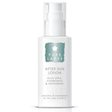 White bottle of 'Pure Lashes' after sun lotion on a white background