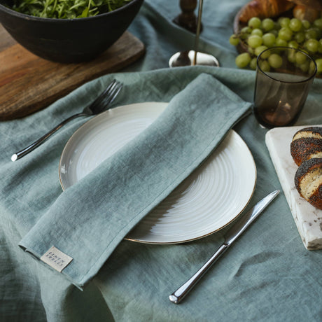 Ocean Mint Linen Napkin Set Of 2