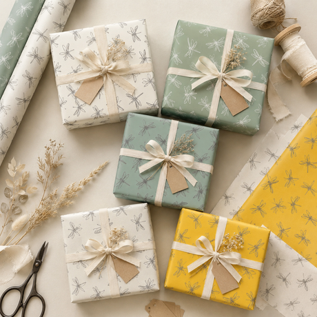 Dragonfly Wrapping Paper – A1 Gift Wrap Sheets in 90gsm or 140gsm