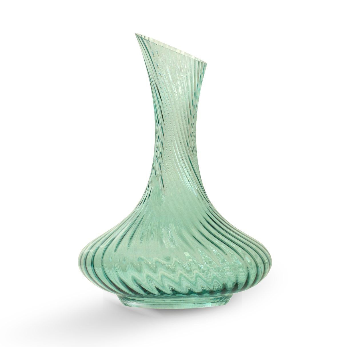 Twist Green Glass Wine Decanter – 1.8L Swirl Design