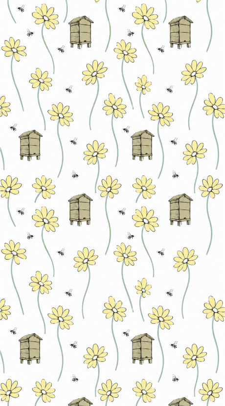 Daisy & Beehive Wrapping Paper – A1 Botanical Gift Wrap