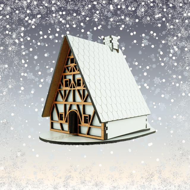 Charming Nordic House with LED Light | Festive Tabletop Christmas Village Decoration
