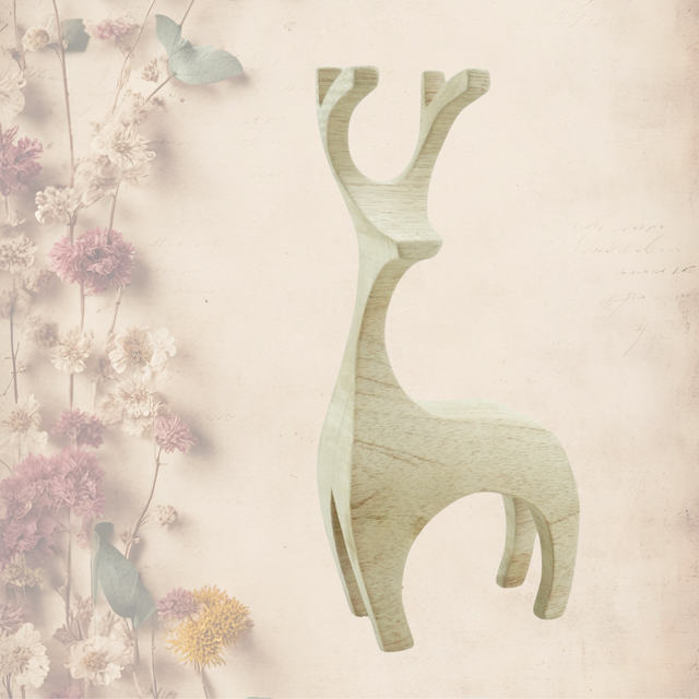 Handcrafted Hardwood Reindeer