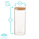 Scandi Glass Storage Jar with Wooden Lid – 1.5L