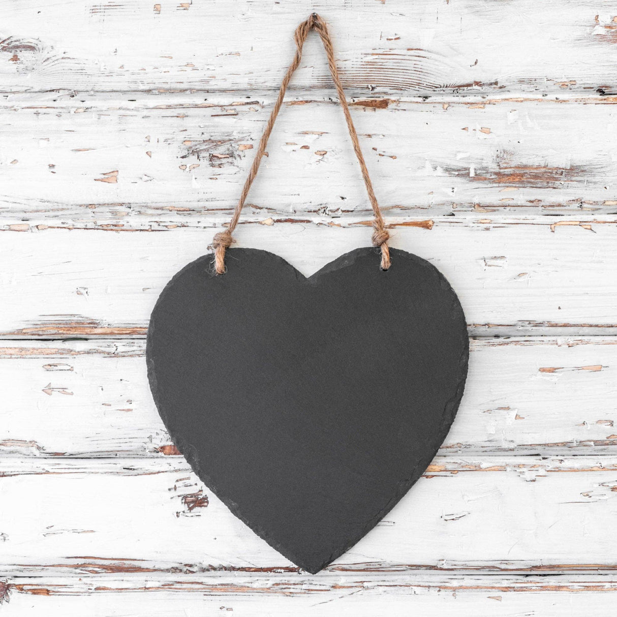 Personalised Large Heart Slate Sign | Engraved Hanging Slate Board