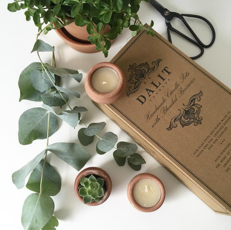 Handmade Terracotta Tealight Candles | Beeswax Box of 10