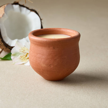 Handmade Terracotta Jasmine Candle | Pavani Beeswax Candle