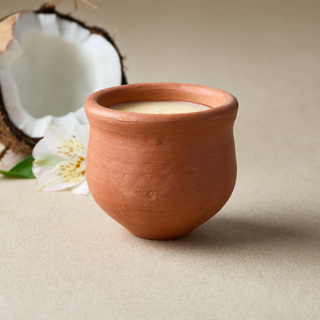 Handmade Terracotta Jasmine Candle | Pavani Beeswax Candle