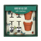 Plant Pot Egg Cups with Shovel Spoons – Set of 2