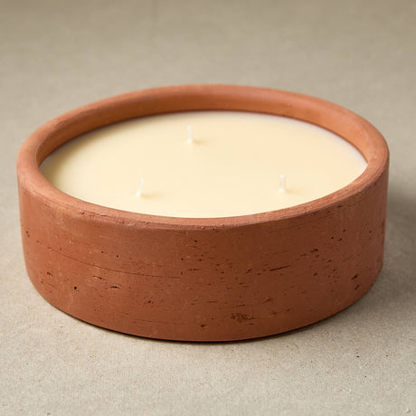 Coconut 3 Wick Terracotta Candle | Alok Handmade Candle