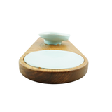 Oak stand with stoneware pots