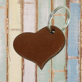 Personalised Leather Heart Keyring – Engraved Genuine Leather Keyring Gift