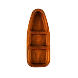 Everyday Tray: Osage Boat Serving Board with three compartments