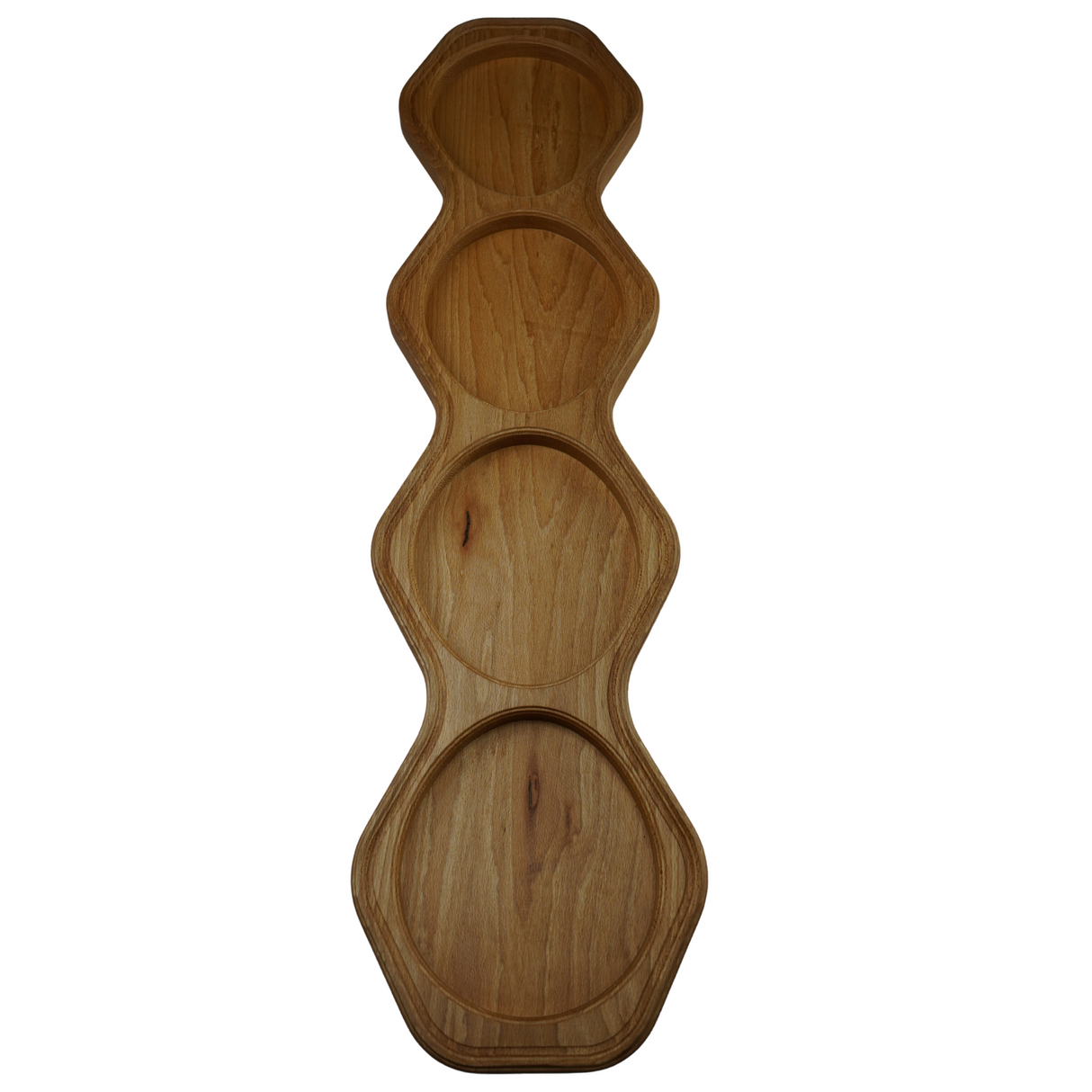 Oak tray with four compartments